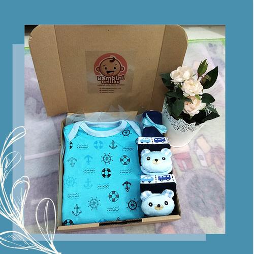 Foto Produk Baby Hampers Cute Baby Box Kado Kelahiran Bayi CB01 (Boy & Girl) - Boy-Hat dari Bambini Belliku