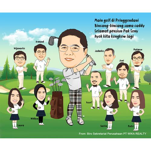 Foto Produk Karikatur Digital / Sketsa Wajah Full Badan / Pengerjaan Cepat 2 hari dari ID Karikatur
