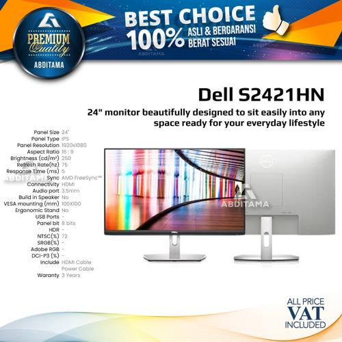 Foto Produk Monitor LED Dell S2421 S2421HN 24" IPS 1080 75Hz HDMI x 2 Freesync dari Abditama Official