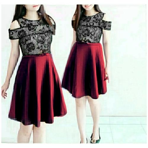 Jual Dress cold shoulder Lace Femme 