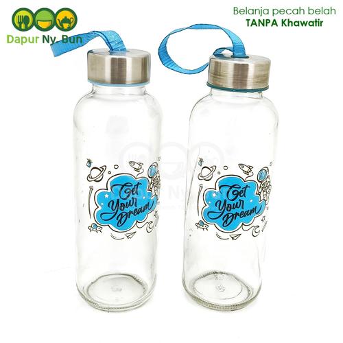 Foto Produk Botol Minum Kaca Get Your Dream Ukuran 420ml / Botol Sedang dari Dapur Ny.Bun