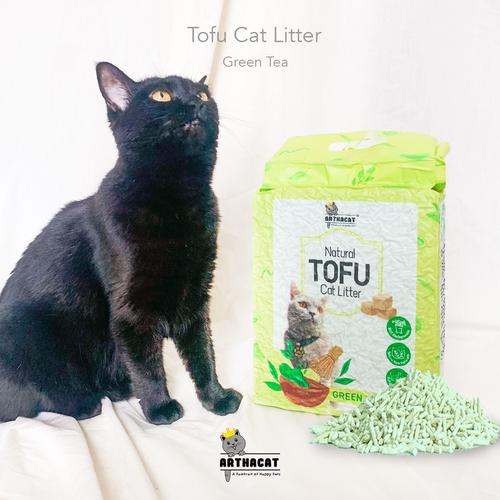 Foto Produk PASIR KUCING GUMPAL SOYA– TOFU CLUMPING CAT LITTER- ARTHACAT - GREEN TEA dari arthacat.id