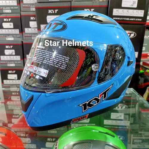 Jual Helm KYT Falcon FR Solid Sky Blue 