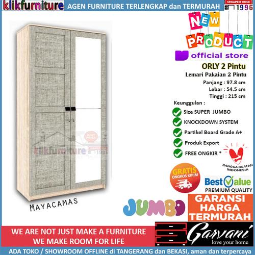 Foto Produk Lemari Pakaian 2 Pintu Jumbo ORLY 2P Garvani - Mayacamas dari klikfurniture