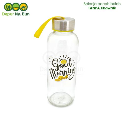 Foto Produk Botol Minum Kaca GOOD MORNING Ukuran 420ml / Botol Sedang dari Dapur Ny.Bun