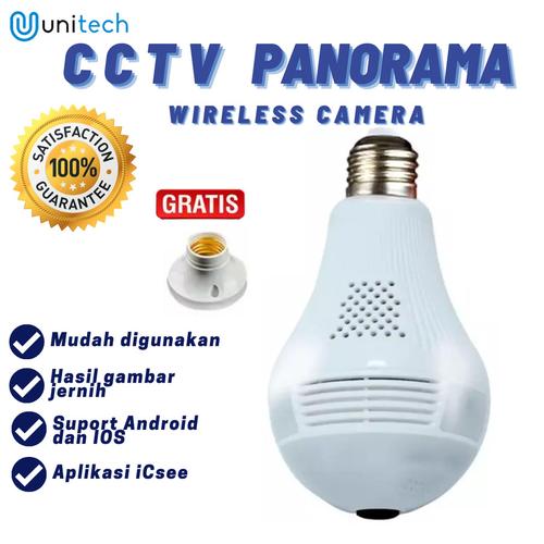 Foto Produk KAMERA CCTV LAMPU IP WIRELESS PANORAMA FISHEYE 360 BOHLAM dari TokoUsbcom