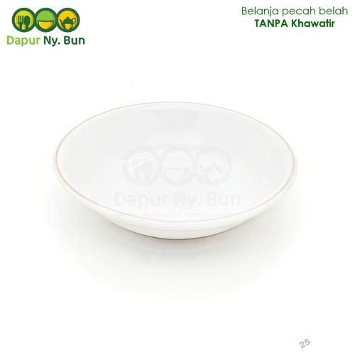 Foto Produk Piring Keramik Saji Pudding Motif List Emas Ukuran 5,5Inch/Piring Mini dari Dapur Ny.Bun