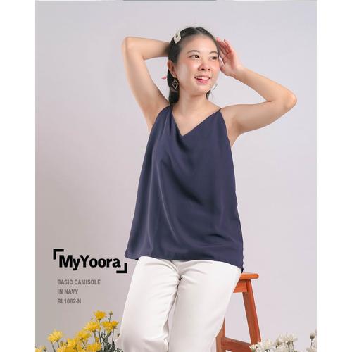 Foto Produk Basic Camisole Tanktop Tank Top Wanita BL1082 - Navy, All Size dari MyYoora Official Store