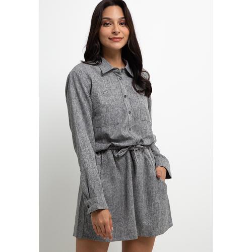 Long Sleeve Romper - Dark Grey 