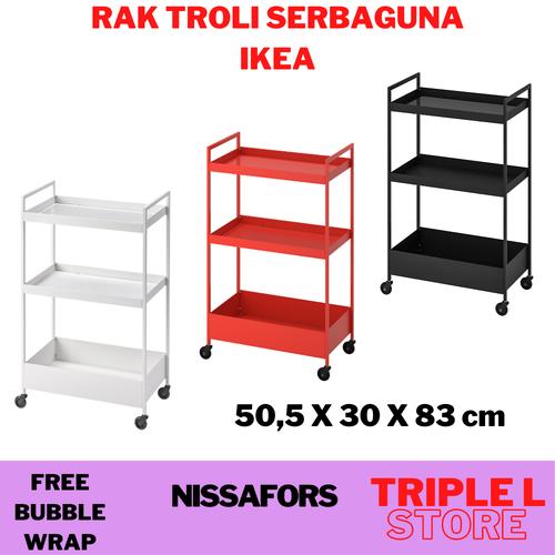 Jual Rak Troli Trolley Serbaguna 3 Susun Ruang Tamu Dapur Dorong Besi ...