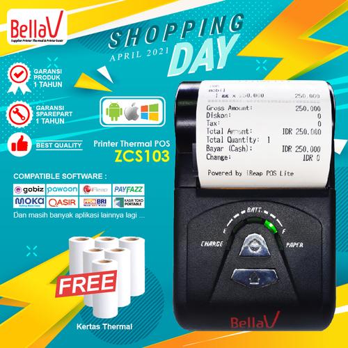 Foto Produk Printer Thermal Bluetooth Kasir BellaV ZCS 103 Support BRILink dari BellaV Official