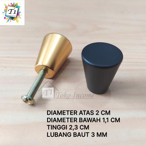 Foto Produk Tarikan 380 Knob Bulat Pentol Black Gold Handle Laci Pintu Lemari dari Toko Income