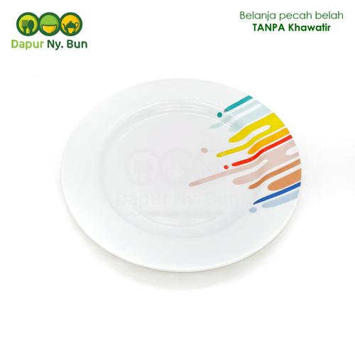 Foto Produk Premium Piring Makan Ceper Motif RAINBOW Ukuran 9 Inch dari Dapur Ny.Bun