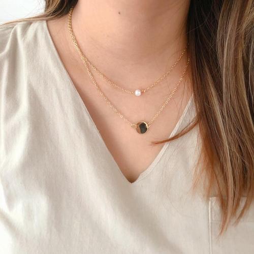 Olive Layered Necklace Korean Kalung 