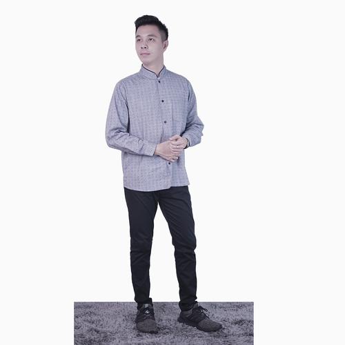 Foto Produk Kemeja Koko Lengan Panjang Muslim Pria bahan corak - Jfashion Amir - Abu-abu, ML dari j--fashion
