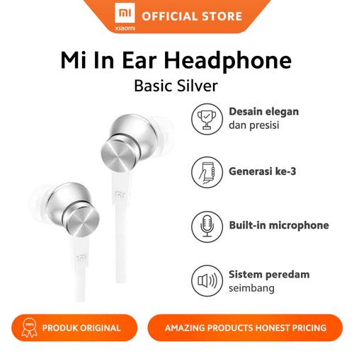 Foto Produk Mi In-Ear Headphones Basic Hitam - Garansi Official - Silver dari Xiaomi Official Store