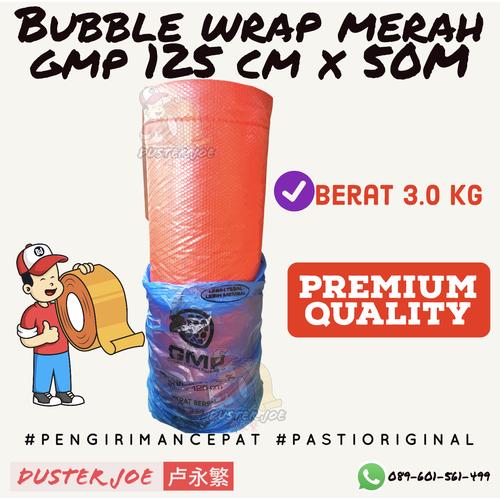 Foto Produk Bubble Wrap Merah GMP 125CM X 50 M Khusus GOSEND / GRAB PER 1 ROLL dari Duster Joe