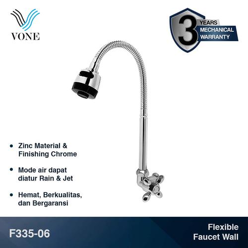 Foto Produk VONE F335-06 Kran Keran Angsa Fleksibel Sink Cuci Piring Zinc Chrome dari Vone Sanitary Indonesia