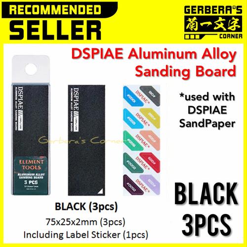 Foto Produk DSPIAE Aluminum Alloy Sanding Board BLACK 3pcs Sanding Stick Original dari Gerbera's Corner