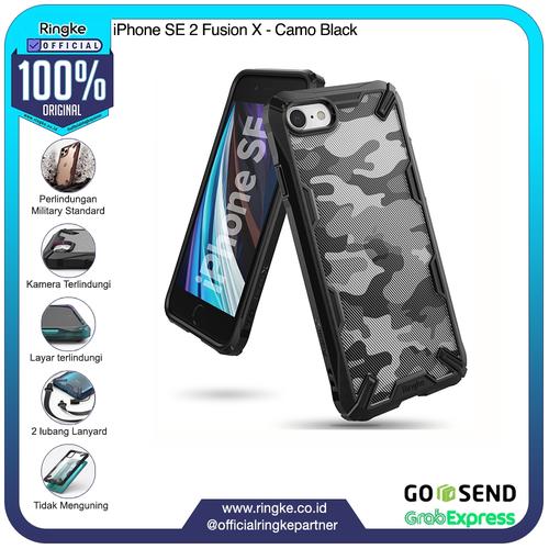 Gambar Ringke iPhone SE 2 / 8 / 7 Fusion X Case Softcase Military Anti Crack - Camo Black dari Official Ringke Partner Jakarta Utara Tokopedia