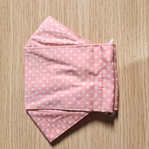 Foto Produk masker kain 3ply dewasa - polka oranye, tali kuping dari shade_butik