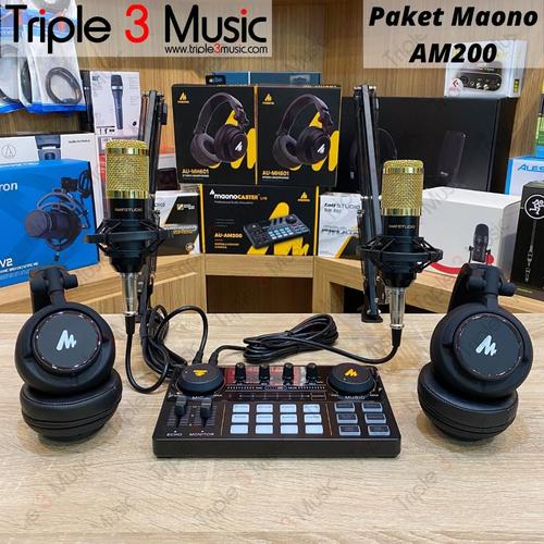 Foto Produk Maono AU AM200 With headphone Maonocaster paket Podcast 2 orang - pkt stand arm dari triple3music