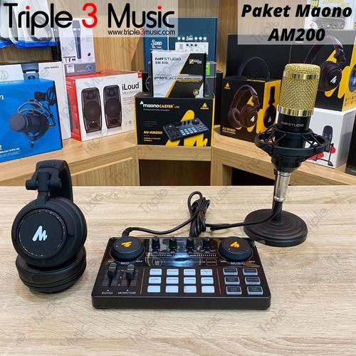 Foto Produk Maono AU AM200 with headphone Maonocaster paket Podcast 1 orang - paket BM800 dari triple3music