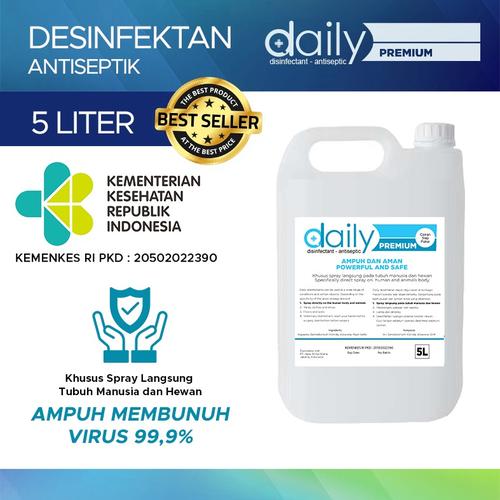 Foto Produk DESINFEKTAN DAILY PREMIUM 5 LITER (KEMENKES) ANTI VIRUS ANTI BAKTERI dari Healthy Solutions Store