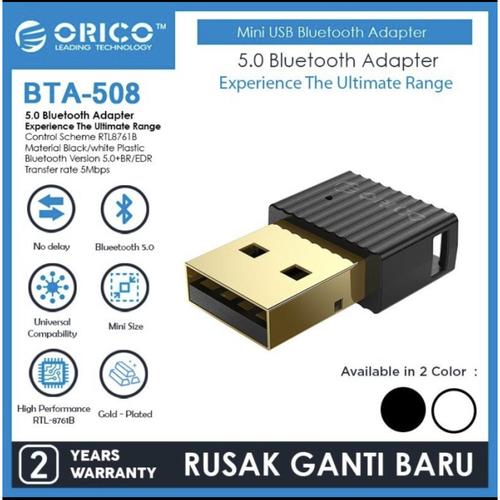 Gambar ORICO BTA508 USB Bluetooth 5.0 Dongle BTA 508 BTA-508 Adapter - Hitam dari Click & Go Kota Bandung Tokopedia