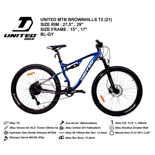 Jual Sepeda 27,5 MTB Fullsus United Brownhills T2 Full Suspension - Kota  Batam - Idola Bike Shop | Tokopedia