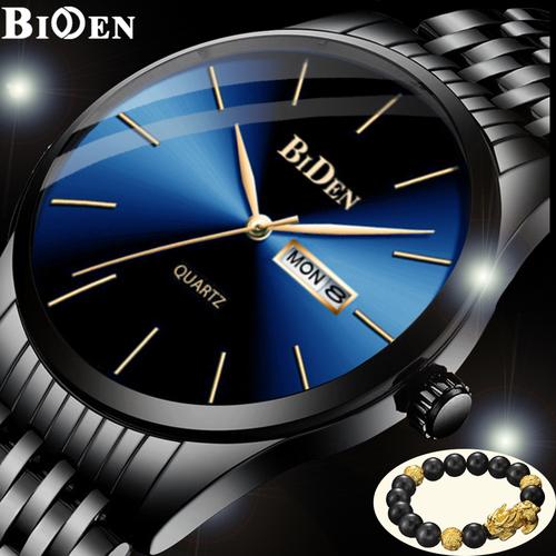 Foto Produk jam tangan Biden pria Bisnis Santai Tali stainless steel Tahan Air jam - Biru dari BIDEN Official Store