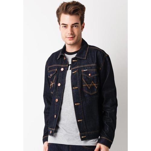 Jual Wrangler Solid Denim Jacket Blue 