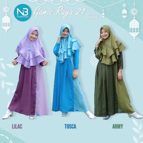 Gambar Gamis Anak Raya21 Set Jilbab by Nubintang dari Kedai Berkah (Moslem Kids Online Shop) undefined Tokopedia
