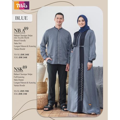 Foto Produk couple nibras gamis nb a89 koko nsk 089 baju muslim pasangan sarimbit - Koko Blue, XS dari JAZA Hijab