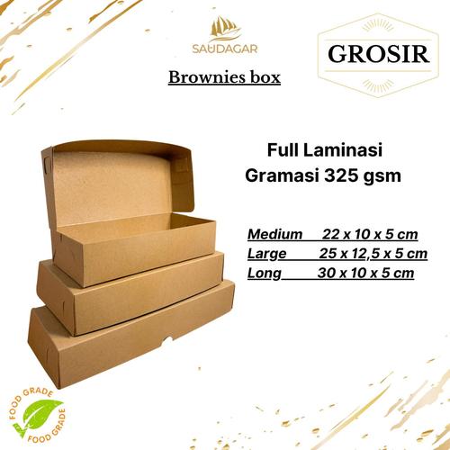Foto Produk KOTAK DUS BROWNIS / BOX KUE KRAFT BROWNIES | ROTI FOOD GRADE TEBAL - MEDIUM dari saudagarplastik