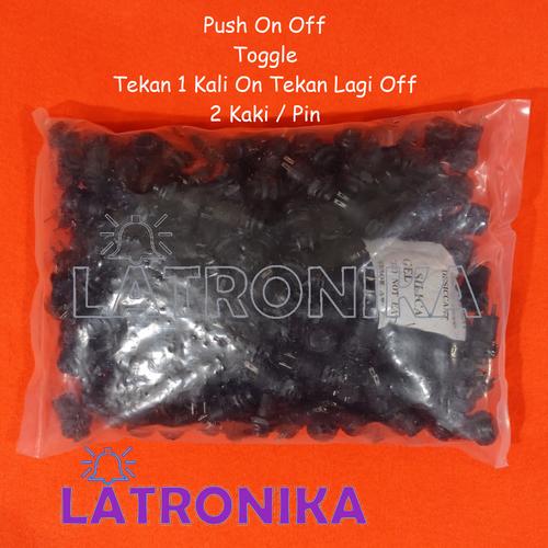 Jual Push On Off Toggle Button Switch Saklar Tombol Bulat Hitam 2 Kaki ...