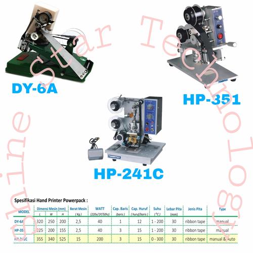 Jual Hand Printer Powerpack DY-6A HP-351 HP-241C Coding Labelling ...