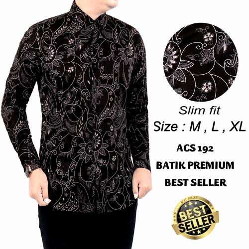 Foto Produk BAJU KEMEJA BATIK SLIM FIT PRIA LENGAN PANJANG KUALITAS MALL LB88 dari Lina Batik Distro