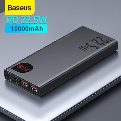 Foto Produk BASEUS ADAMAN FAST CHARGING POWER BANK QUICK CHARGE 4.0 3.0 TYPE C PD - Black 10 000mah dari Baseus Official Store