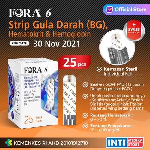Foto Produk FORA - Strip Gula Darah + Hemoglobin ( HB ) + Hematokrit Isi 25 Pcs dari INTI MEDIKA STORE