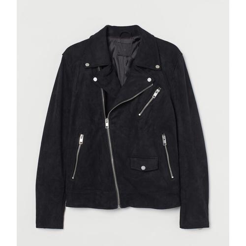black suedette biker jacket