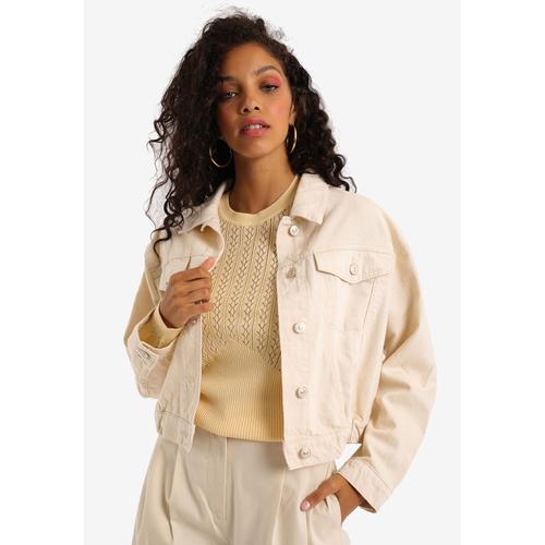 beige denim jacket