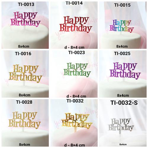 Gambar GR-TI-0016 Cake topper hiasan kue tulisan happy birthday aneka warna 2 - TI-0013 UNGU dari Yamama Baking Jakarta Timur Tokopedia