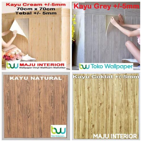 Foto Produk Wallpaper Dinding 3D 70 x 70 cm Foam Serat / Motif Kayu BB - Kolase Kayu 5mm dari Maju Interior