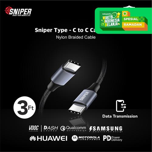 Foto Produk Sniper USB-C To USB-C PD Fast Charging and Data Transfer + Pouch dari Sniper Indonesia