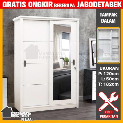 Foto Produk Lemari 2 pintu sliding knockdown dari Toko Meubel Marga Jaya