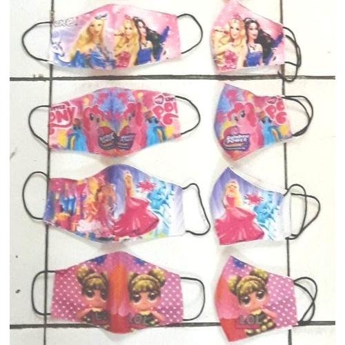 Foto Produk 12 Pcs Masker Kain Anak Motif Karakter Kartun Model 2 Ply Monyong dari reynaldo-tan