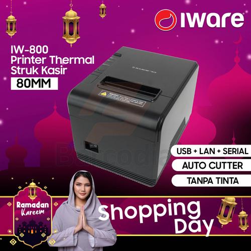 Foto Produk THERMAL PRINTER 80mm IWARE IW 800 HIGH SPEED ( USB + RS232 + LAN ) dari Barcodia Indonesia