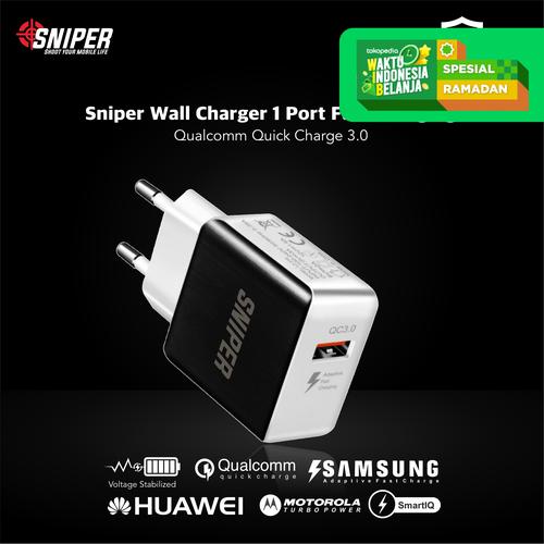 Foto Produk Sniper Wall Charger 1 Port Fast Charging Quick Charge 3.0 - Hitam dari Sniper Indonesia