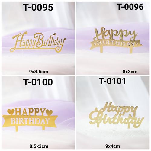 Gambar GR-T-0095 Cake Topper Hiasan Kue Tulisan Happy Birthday - T-0096 Model 2 dari Yamama Baking Jakarta Timur Tokopedia